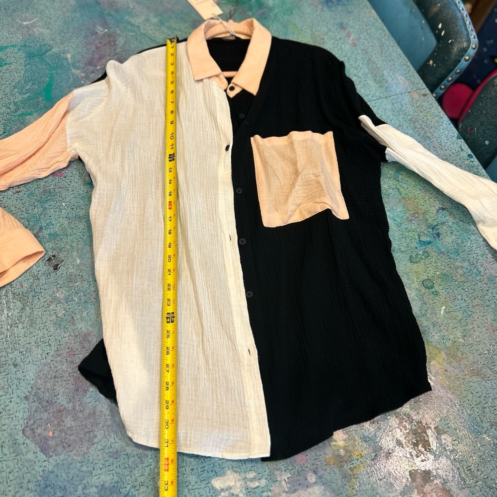 Soft Color-block Button Down - Picture 10 of 10